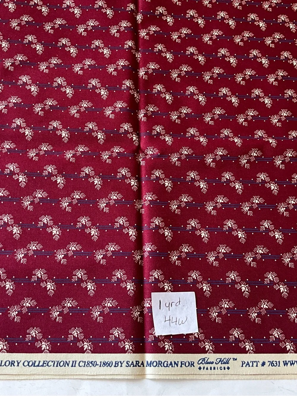 Quilting Sewing Fabric Lot Marcus 7600 + Blue Hills 7631 Red White Burgundy Cot